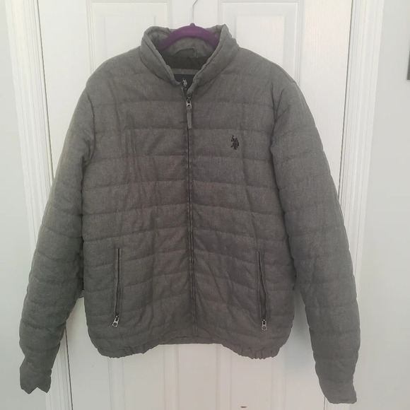 U.S. Polo Assn Grey Bubble Jacket - Picture 1 of 15